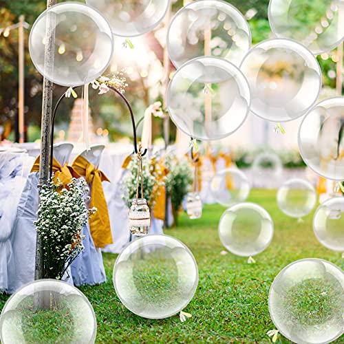 Image of 50 Pcs Clear Bubble Bobo Balloons Burbuja Transparent Clear Balloons for Christmas Wedding Birthday Indoor Outdoor Party Decoration(12 Inch)