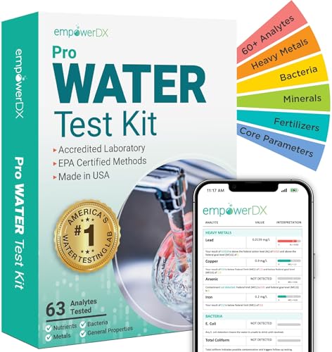 empowerDX Pro Water Test | All Drinking Water | 60+ Parameters Tested Like Lead, Heavy Metals, Bacteria | At-Home Kit | EPA &amp; NELAP Certified | Results in 5 Days