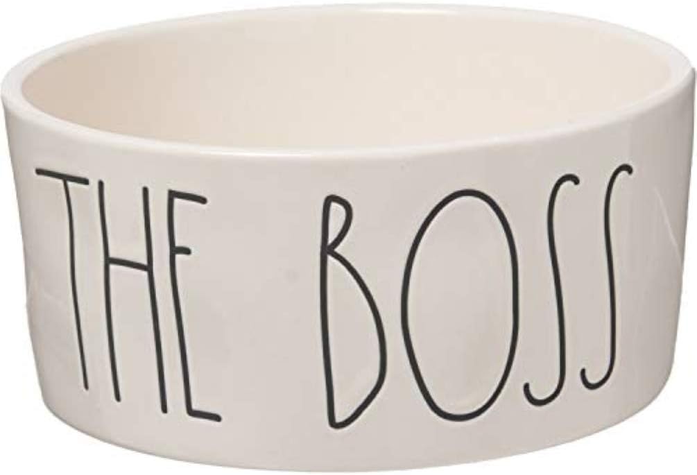 Rae Dunn Medium Dog Bowl - 6” Diameter (The Boss)