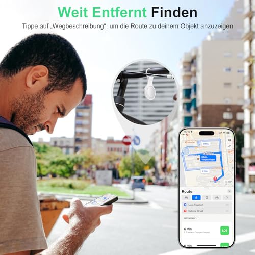 Bnlei Smart Air Tracker Tag kompatibel mit Apple Wo ist? (nur iOS), Smarttag Key Finder für Schlüssel, Fahrrad, Wallet, Koffer, Hunde, Katzen (Weiß, 1-Pack)