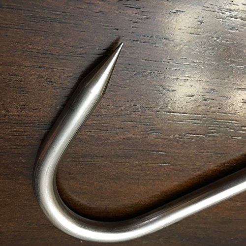 2Pc 9" Heavy Duty & Thick Alazco Stainless Steel Meat Processing Butcher Hook - Wild Game, Smoking Ribs Bbq Large Fish, Hunting, Carcass Deer Hanging S-Hook Excellent Quality 9Mm Thick #TOP2