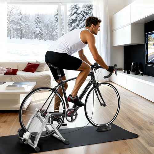 Image of Sportneer Bike Trainer - Magnetic Indoor Cycling Trainer Stand for 26-28 inch & 700C Wheels, 6 Resistance Levels Stationary Bike Stand with Quick Release Lever & Front Wheel Riser Block