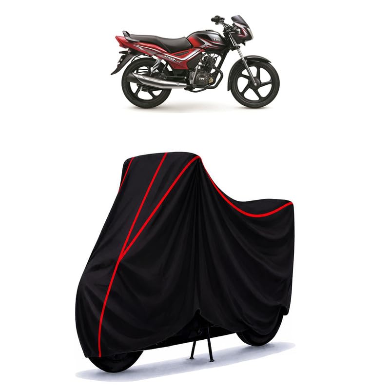 Image of TVS Star City Plus Dual Tone Water Resistant Bike Cover for All Motorcycles & Rain | Heavy Duty | UV Protection, Dustproof, Scratchproof | All Weather Two Wheeler Cover with Elastic Bottom