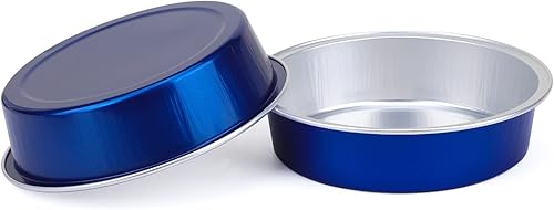 Vista 40 de Beasea Latas desechables para tartas de 4 pulgadas, paquete de 50 mini sartenes con tapas, molde de aluminio dorado de 8 onzas, moldes para tartas