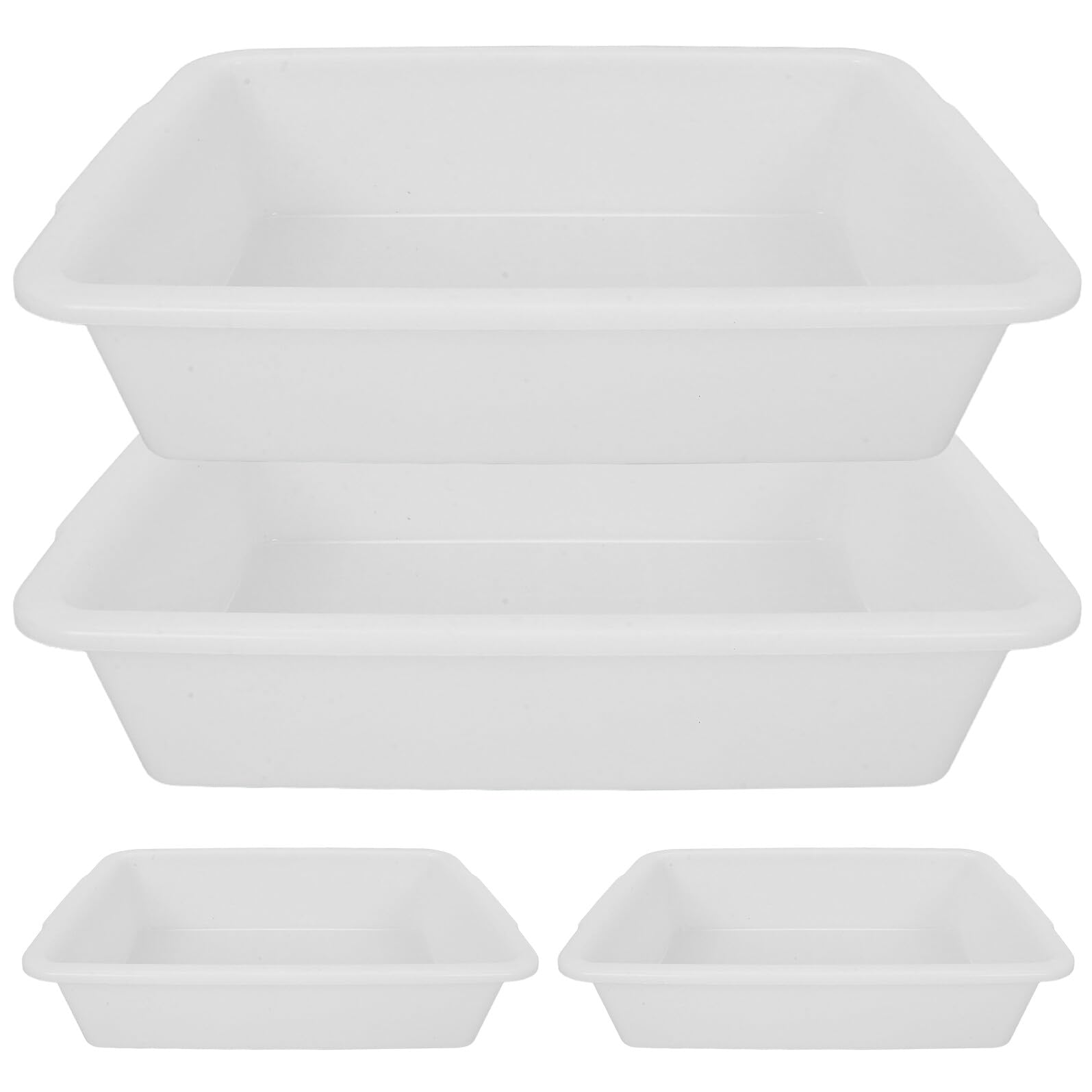 SHINEOFI 4 Stück Rechteckiges Laborschalen aus Chemikalienbeständigem Kunststoff – 35x25x8,4cm Probenschalen Organizer für Laborgeräte zur Sicheren Reagenzien Aufbewahrung