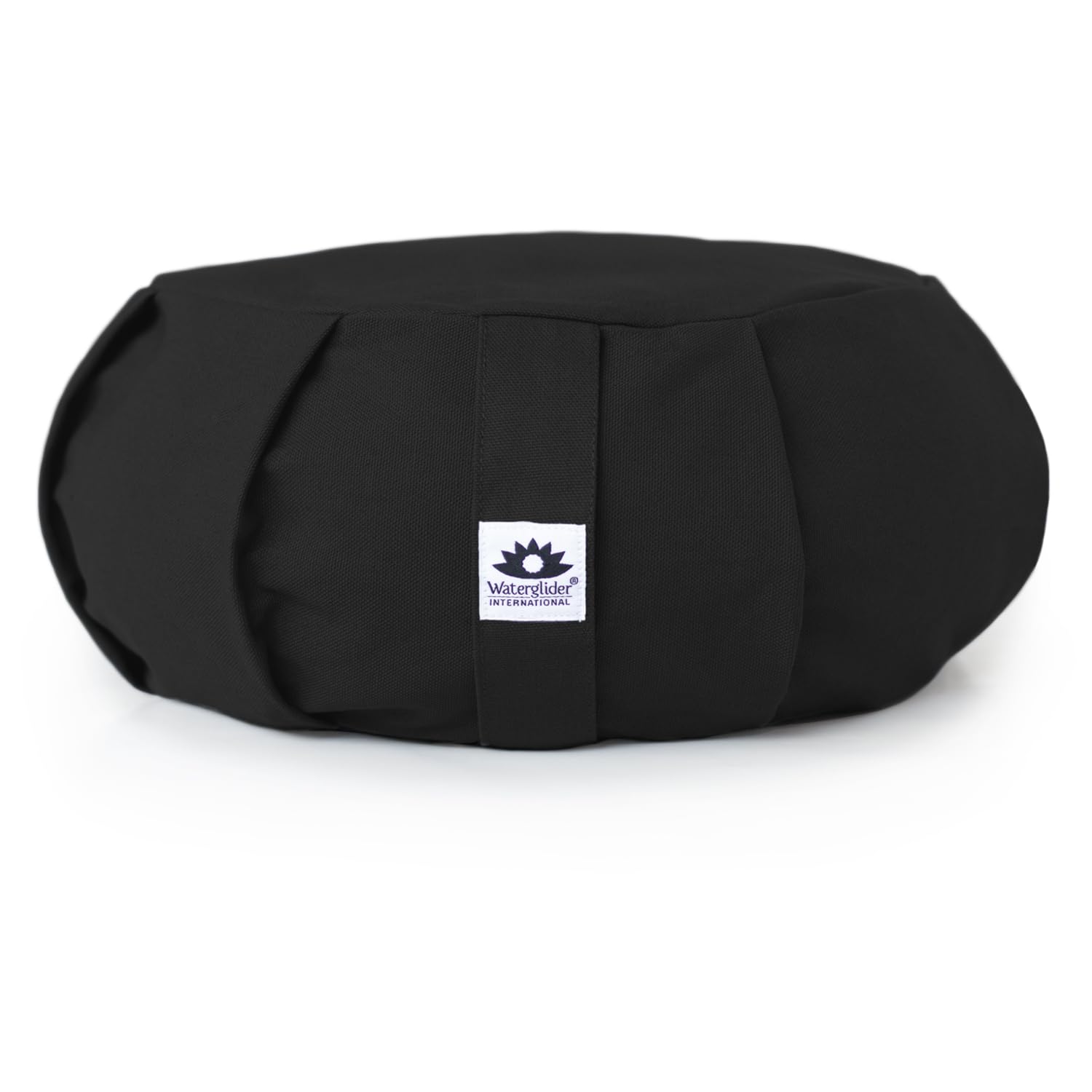 Cojín de meditación (negro), redondo, relleno de cáscara de trigo sarraceno, almohada de suelo o cojines, asiento de yoga, Zafu, fabricado en los Estados Unidos con trigo