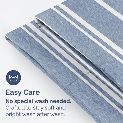 King Pillow Cases Set of 4 - Ultra Soft Hotel Quality Pillowcase Covers - Comfy, Cozy & Wrinkle Free - Shrinkage and Fade Resistant - Machine Washable Pillow Protectors - 4 Piece Set - Blue Stripes 3 by CGK Unlimited - Image 5