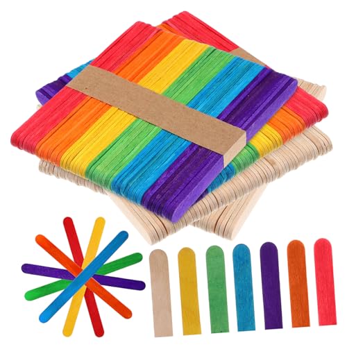 SEWACC 200 Piezas palo de helado hielo nieve mango de helado fósforo palitos de madera palo de madera para manualidades DIY Mini