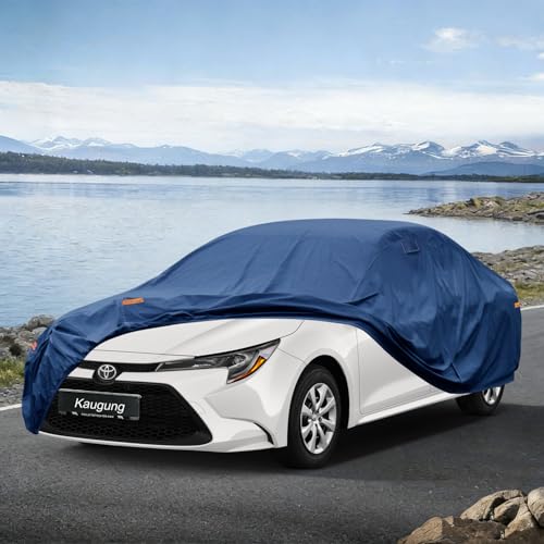 Image of Kaugung Custom Fit Car Cover for Toyota Corolla Sedan (1996-2026), Heavy Duty Waterproof All Weather Outdoor Protection, Breathable Full Exterior Cover with Vent, Rain Sun Snow UV Proof