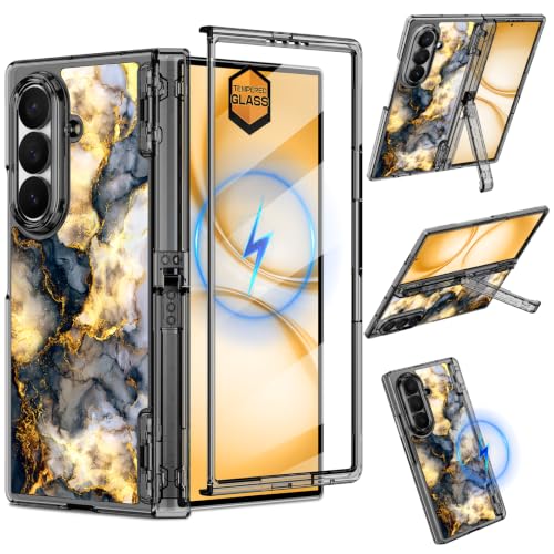 Shecaset for Galaxy Z Fold 8 Ultra Case,[Compatible with MagSafe][Built-in Screen Protector][Kickstand],Hard PC Hinge Protection Slim Fit Shockproof Girls Case for Samsung Galaxy Z Fold 8 Ultra,Black