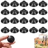 YTAXYZWR Ventose per Acquario 20 Pezzi Supporti in Gomma Nera Ø28mm con Foro Centrale Ø3mm per Tubo Aria Accessori Filtro Pompa compatibili Acqua Dolce e salata Facile Installazione per Vetro acquari