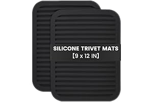 9"x12" Silicone Trivets Mats, Heat Resistant & Slotted Silicone Drip Pad