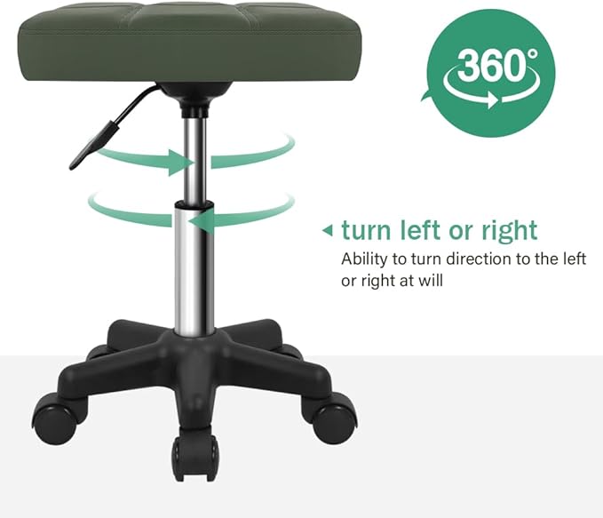 Silla De Oficina Giratoria Altura Ajustable Sin Brazos Verde miniatura 4