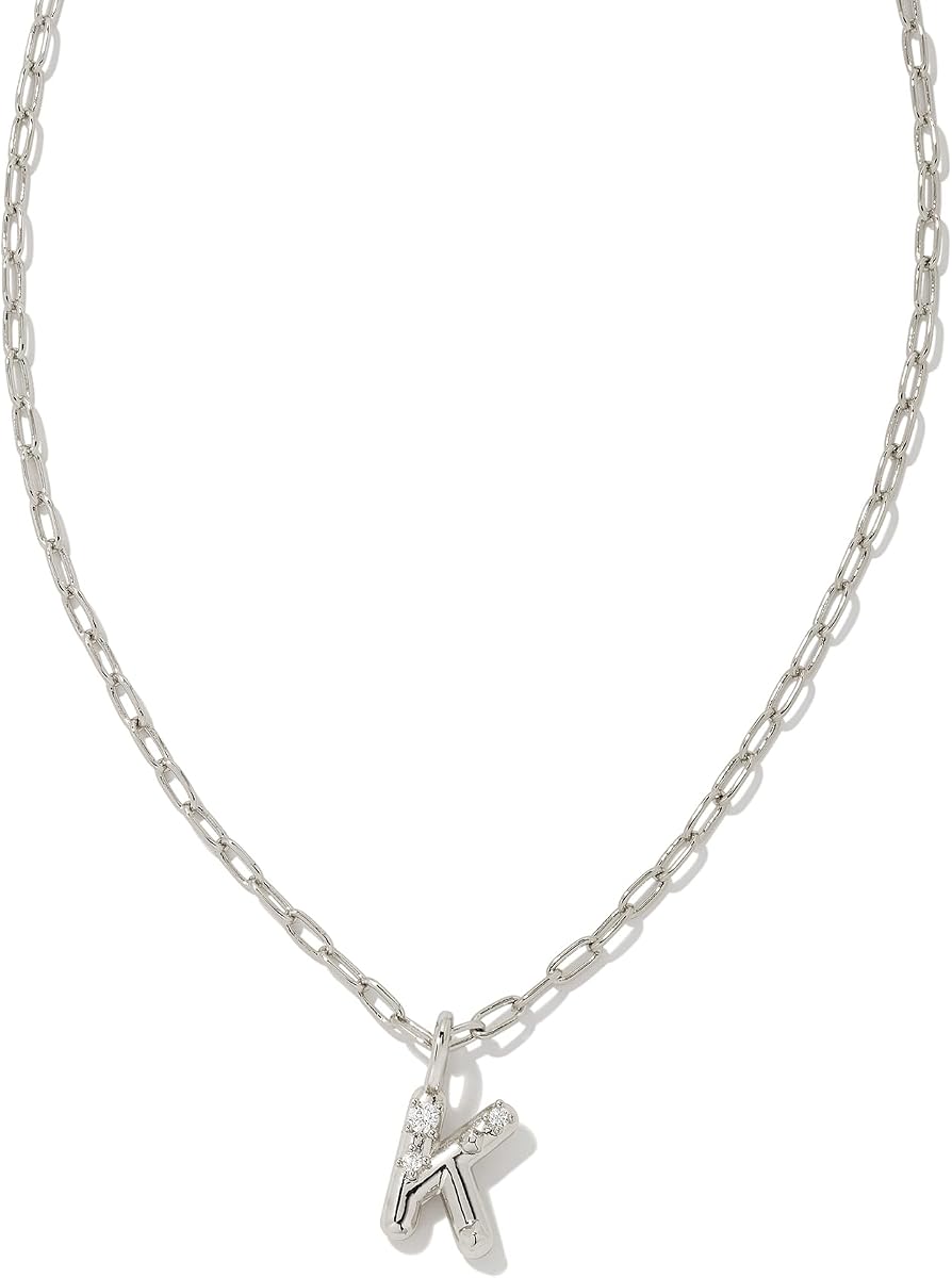 Kendra Scott Collar con colgante corto con letra de cristal, joyería de moda para mujer