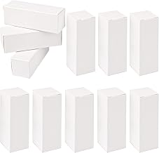AUEAR, 50 Pack White Kraft Paper Lipstick Boxes Empty Lip Gross 3.35"x1.1"x1.1" Rectangle Balm Perfume Essence Oil Packaging Cases for DIY Gloss Gift Packing