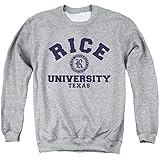 Rice University Official Circle Logo Unisex Adult Crewneck Sweatshirt, Athletic Heather, Medium