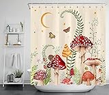 Cortina de Ducha Insectos De Hongos Verdes Cortina Ducha Poliester Cortina Baño Impermeable Cortina de Baño Lavable Cortina Bañera Engrosar Cortina Ducha Antimoho Cortina de Duche 180x200cm
