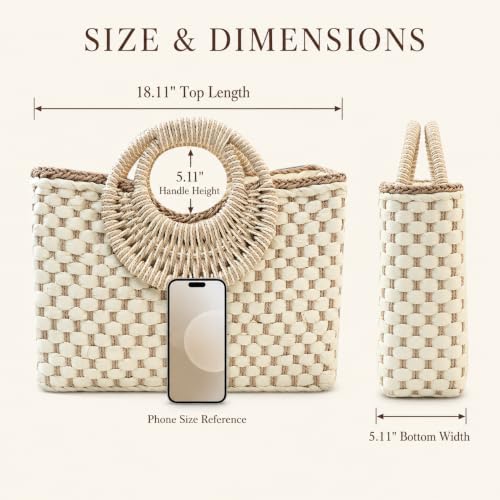 Bolso de mano tejido a mano para mujer verano playa rattan miniatura 4
