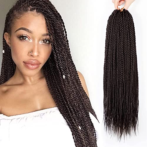 NAYOO Senegalese Twist Crochet Hair - 8 Packs 22 Inch Crochet Hair For Black Women, 35 Strands/Pack Small Twist Crochet Braids Hair Hot Water Setting, Pre-Looped Crochet Braiding Hair(22 Inch, 4#)