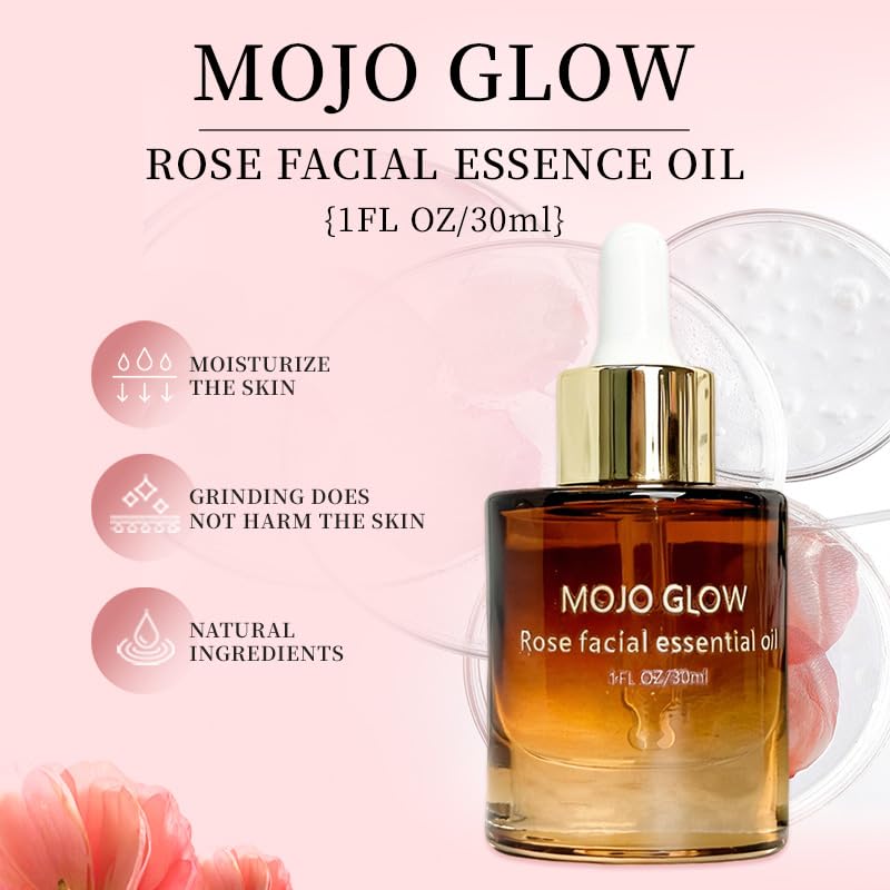 Generic Rose Facial Essential Oil, Cold Pressed Organic Rosehip Face Oil, Natural Moisturizer for Dry Skin, Scar Repair & Glow, Non Comedogenic Serum, 1 fl oz