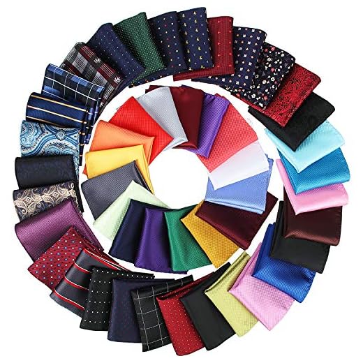 47 Piezas Pañuelos de Bosillo Cuadrados Pañuelos Coloridos Suaves de Hombres para Fiesta Boda