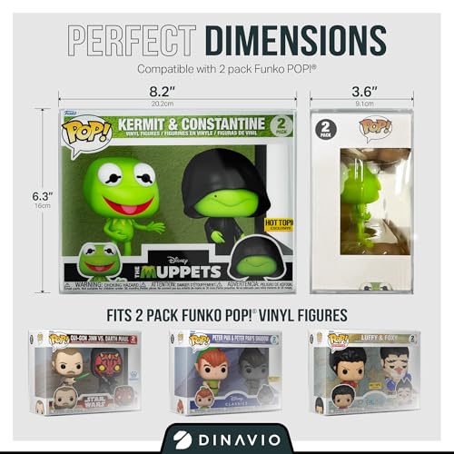Dinavio Crafthouse DC5702 Premium 0.7Mm Heavy Duty Plastic 2 Pack Funko Pop Protector Compatible Funko Pop! 2 Pack Vinyl Figures thumb #2