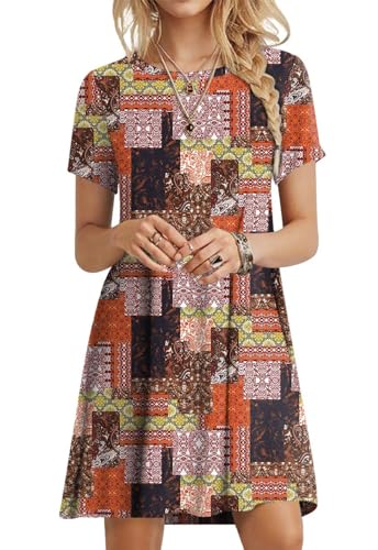 Image of POPYOUNG Women's Dress Fall Outfits Casual Midi Sundress
