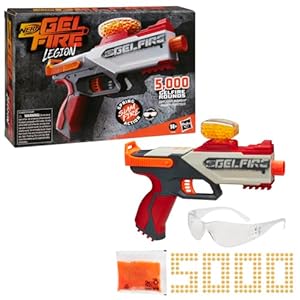 Nerf Pro Gelfire Legion Spring Action Blaster, 5000 Rounds, 130 Hopper, Protective Eyewear, Slam Fire, Ages 14 & Up