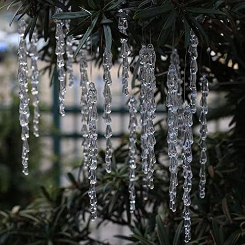 ToBeIT Chrismtas Tree icicles 50 pcs Acrylic Icicles Ornament Set for Chrismtas Decoration(50pcs icicles) Cover