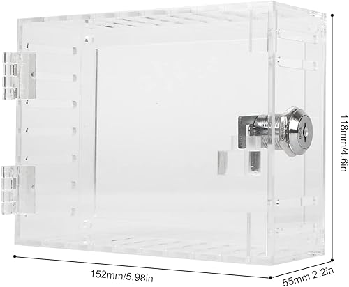Miniatura 2 de Caja de bloqueo de termostato universal con llave, cubierta de termostato transparente con cerradura, protector de termostato grande cubierta de