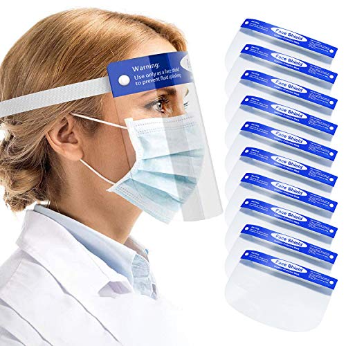 Nyche Designs 20pcs Lightweight face Transparent Shield,Reusable Transparent Anti-Fog Visor Full All-Round Protection Cap