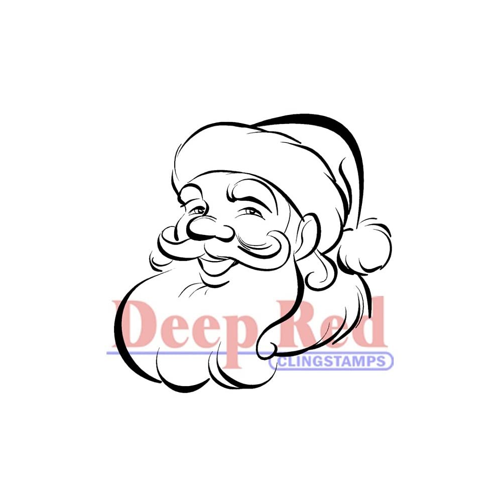 Deep Red Cling Stamp 2"X2"-Santa Portrait