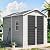 CDCASA 8x6 FT Outdoor Storage Shed, Waterproof Large Resin Shed with Floor & Lockable Door & Window & Vents, Plastic Tool Shed for Outside, Patio, Poolside, Gray