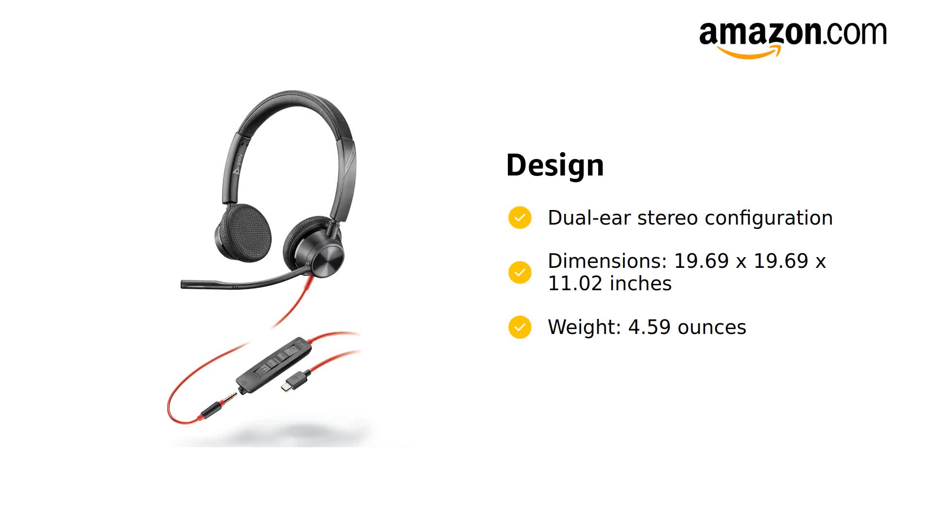 Amazon.com: Plantronics - Blackwire 3325 - Wired, Dual-Ear (Stereo