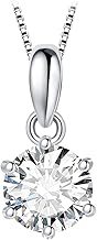 JewelryPalace 0.5-3ct Collana Solitario Donna Argento 925 con Creato Moissanite, Collana Ciondolo Pietra a Taglio Rotondo con Catena Veneziana Maglia 45cm, Collane Pendenti Tre Ori Set Gioielli Donna
