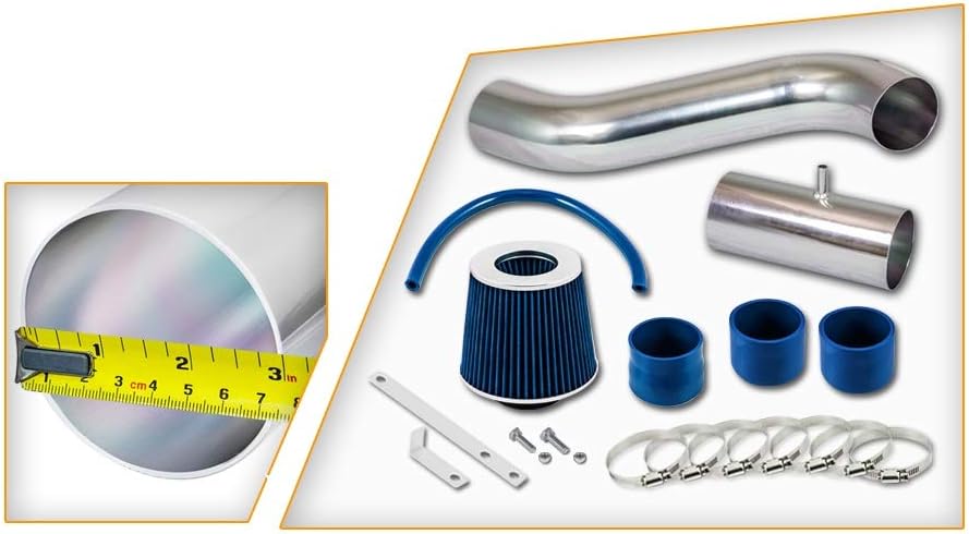 Cold Air Intake Kit & Blue Filter Combo Compatible for Ford 1991-1993 Thunderbird 5.0L V8