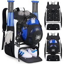 SDYSM Baseball Bag Lightweight Softball Bags for Adults Youth 40L Large Baseball Backpack with Shoe Compartment, Helmet Holder, Fence Hook Waterproof Softball Bats Bag for T-Ball & Softball Equipment