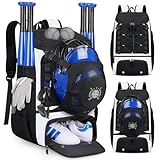 Mochila de Beisbol Bolsa de Béisbol con Compartimento para Zapatos, Almacenamiento de Cascos Mochila Baseball Ligera con...