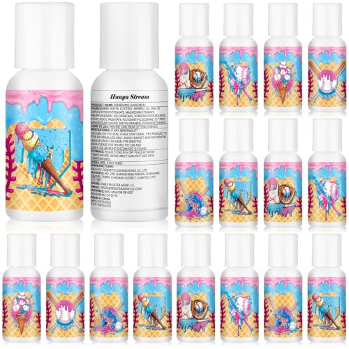 Image of 24 Pcs Travel Size Mini Sunscreen Bulk SPF30+ Ice Cream Drip Party Favors Small Sunscreen Sun Protection Stuff for Birthday Sports Coach Team Coach Team Appreciation Gift, 1 Fl. oz(Drip Baseball Gear)