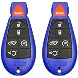 2 New Blue Keyless Entry 5 Buttons Remote Start Car Key Fob M3N5WY783X, IYZ-C01C For Grand Cherokee