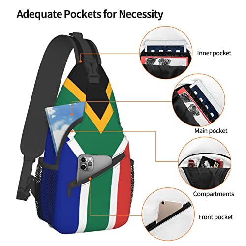 Mochila bandolera Flag Sudáfrica unisex para senderismo miniatura 5