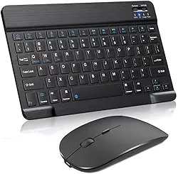 ABNT2 Mini teclado Bluetooth portátil universal, para Android IOS Tablet Windows, resposta mais rápida, sensível e experiência de digitação confortável e silenciosa. (Conjunto Preto)