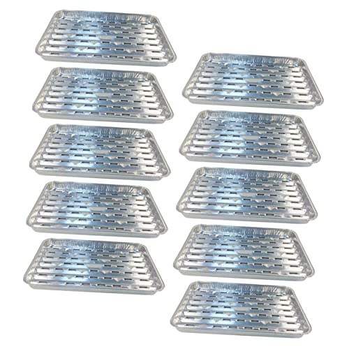 Hemobllo 10 piezas Bandejas para Barbacoa Sartenes Desechables para Asar Hornear y Cocinar para Fiestas y Picnics