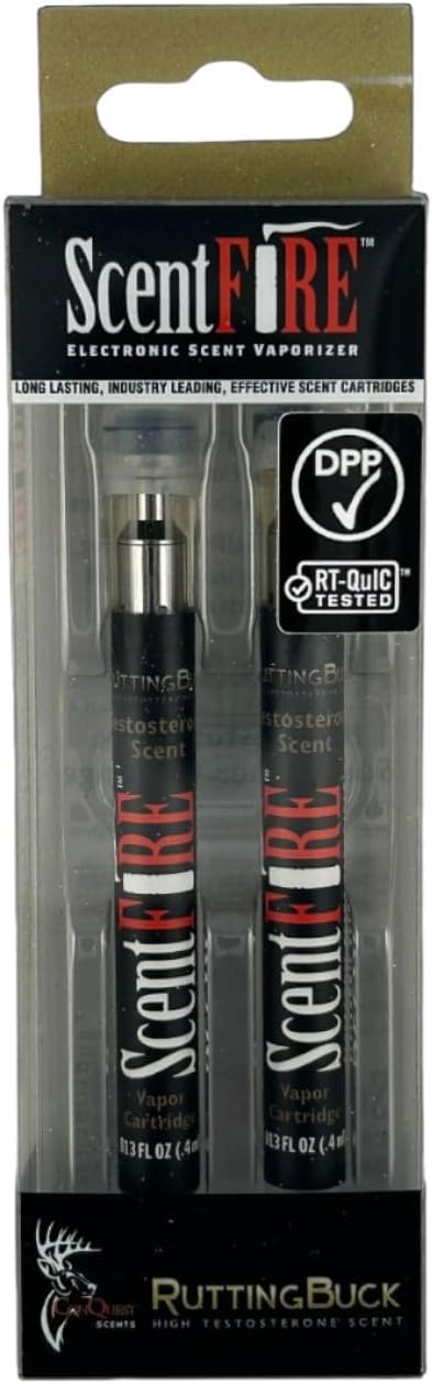 Conquest Scents RuttingBuck Deer Scent Refill Cartridges – 2 Pack for Scent Dispenser | Dominant Buck Urine Scent | Works with ScentFire Kit and Deer Hunting Accessories