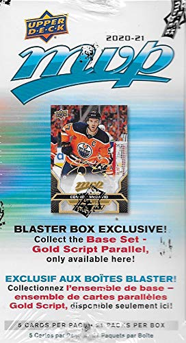 2020 2021 Upper Deck MVP NHL Hockey Series Unopened Blaster Box of 21 Packs with Chance for Rookies Plus #1 Draft Picks Cards and Blaster Exclusive Gold Scripts