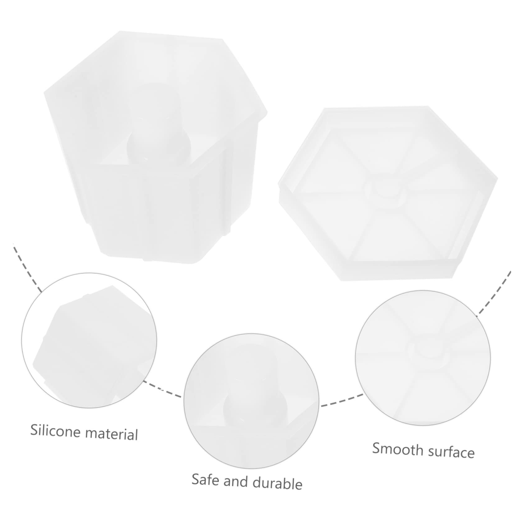 Housoutil 3 Pezzi Muffola Silicone Esagonale per Lampade Notturne Stampo per Base Epoxy Flessibile e Riutilizzabile per Creazioni Diy con Secchi e Glitter Facile da e Personalizzare