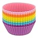 Freshware 12-Pack Silicone Mini Round Reusable Cupcake and Muffin Baking Cup, Six Vibrant Colors