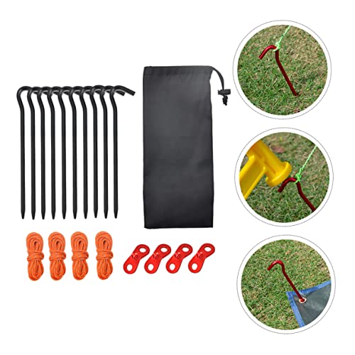 Kit de fixation pour bâche de camping contre le vent avec clous tendeurs