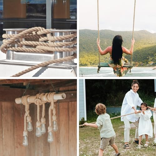 Cuerda de cáñamo natural de 1/2 pulgada para manualidades y decoración del hogar 8