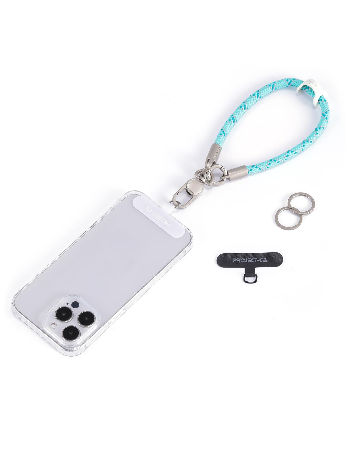 project-cb Phone Wrist Strap 1,Tether Tab 2,Hand Strap, Phone Wristlet,Key Ring 2, Lanyard Patch,KeyChain (Verdant-S)